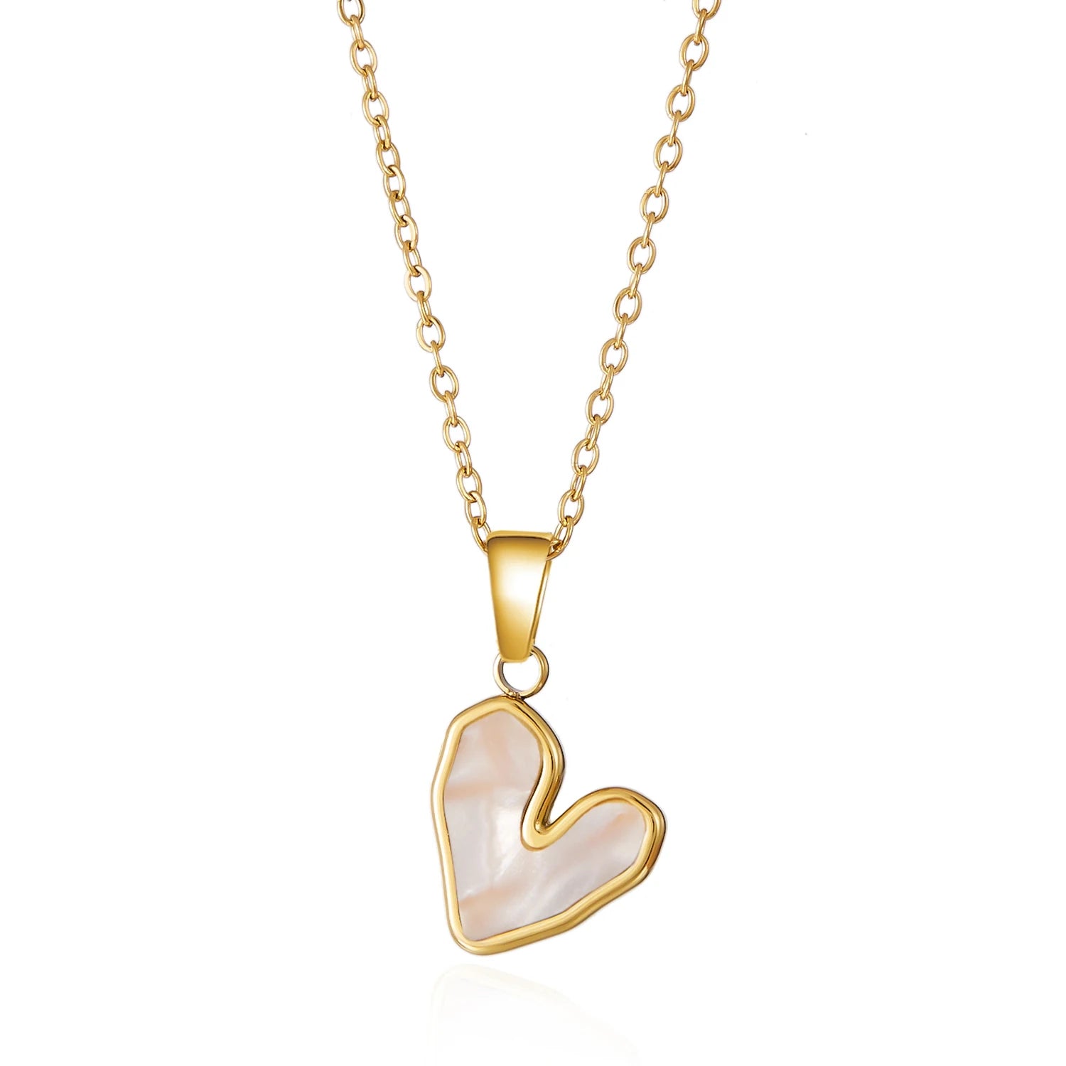 Stainless Steel Love Heart Necklace For Women Gold Color Colorful Pendant Choker Neck Chain Lover Party Birthday Jewelry Gifts