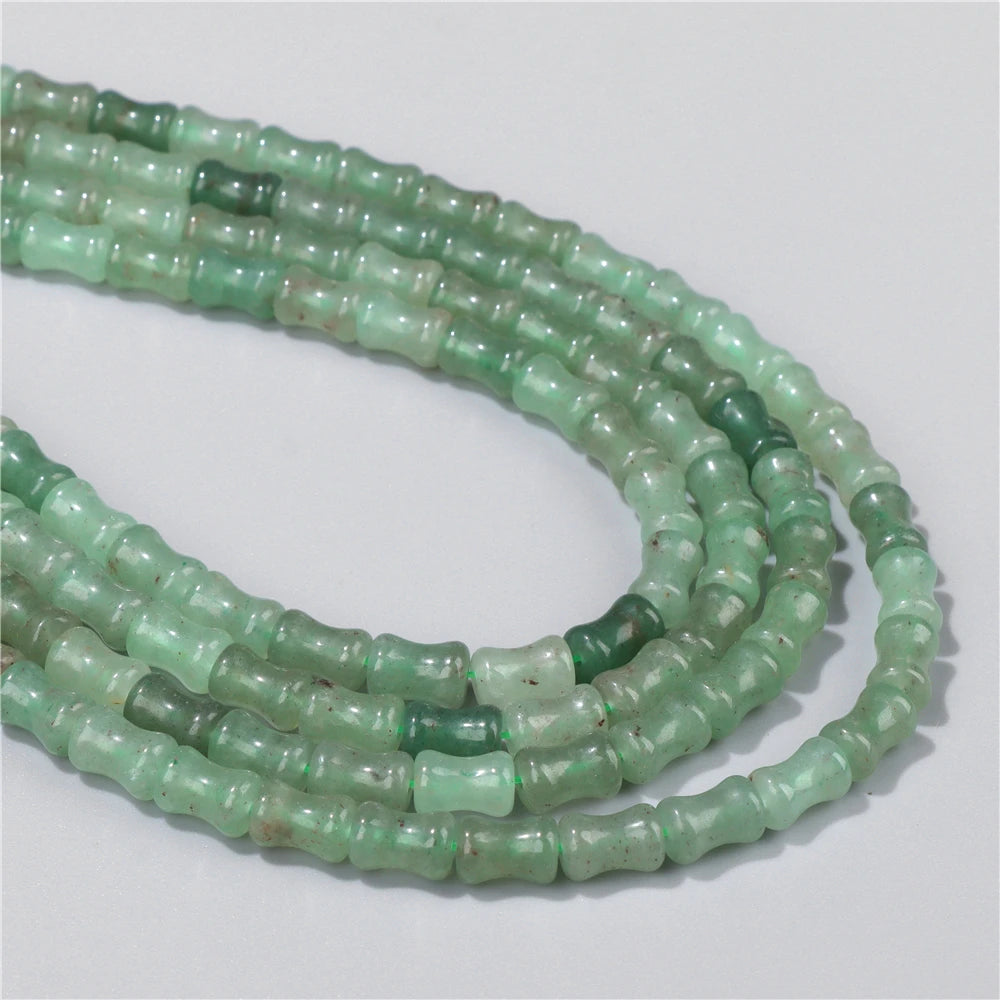 6X10mm Natural Stone Bead Bamboo Shape Aventurine Jaspers Sodalite Loose Spacer Beads For Jewelry Making Handmade DIY Accessorie