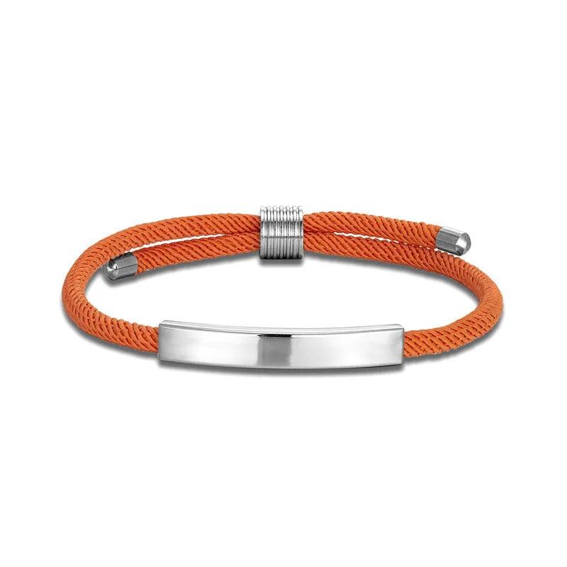 MKENDN Medical Alert Bracelet Personalized Rope Bracelet with Engraving ID & Number Bracelets Minimalist Emergency Jewelry