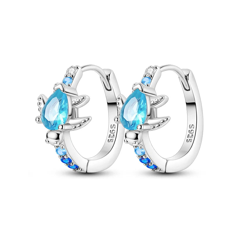Springtime Earrings For Women 925 Silver Plated Double Hoop Butterfly Bees Ladybird Insect Earrings Party Jewelry Birthday Gifts