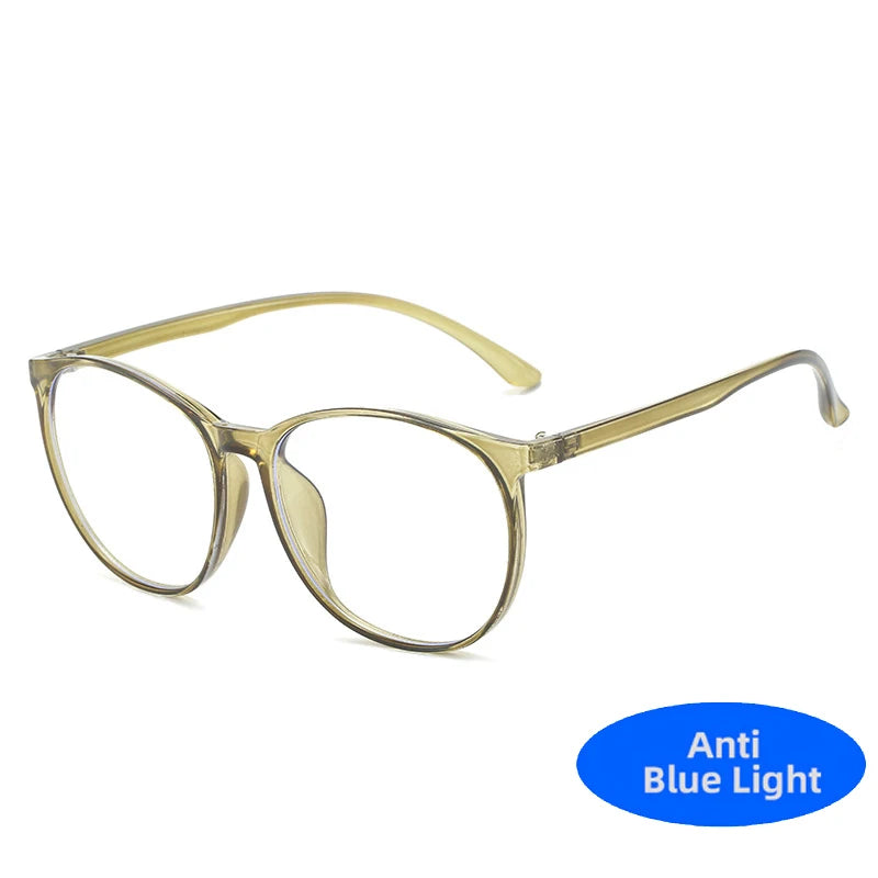 Runde, ultraleichte Computerbrille mit Blaulichtschutz, trendige optische Brille mit großem Rahmen, klare Gläser, übergroße Brille