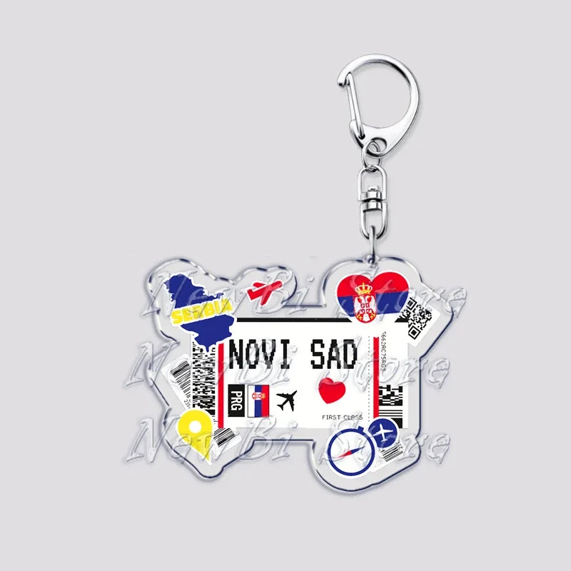Hot Boarding Pass Keychains for Accessories Bag  NEW YORK TOKYO SEOUL PARIS LONDON Travel Souvenir Tickets Keyring Friends Gifts