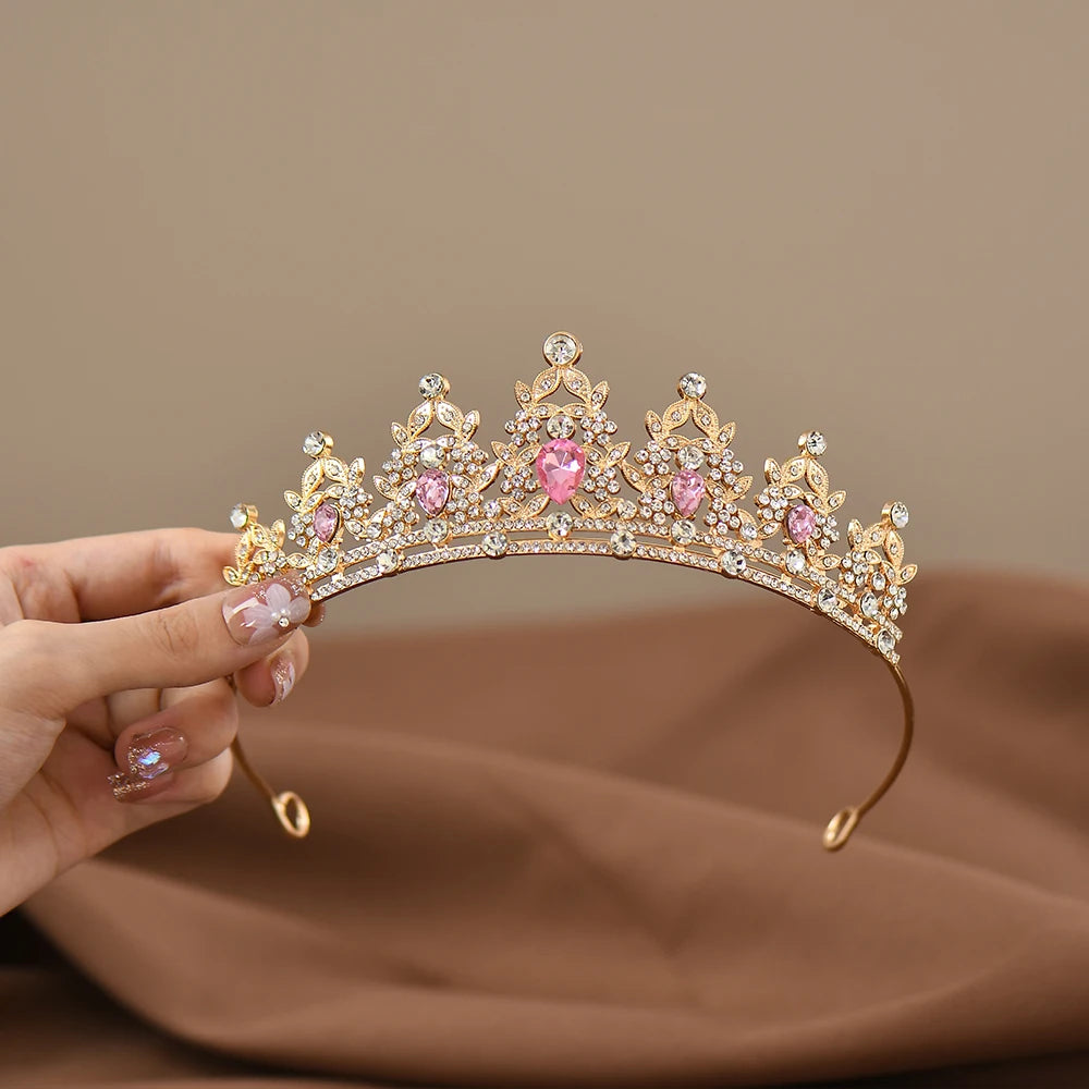 Children's Princess Crown Crystal Headband, Girls' Hair Accessory, High-End Elegance, Dance Performance, Birthday Gift Crown