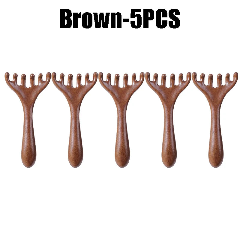 Sandalwood Five Claw Meridian Massage Comb Traditional Chinese Medicine Anti-Hair Loss Head Massage Tool Makeup Essentials