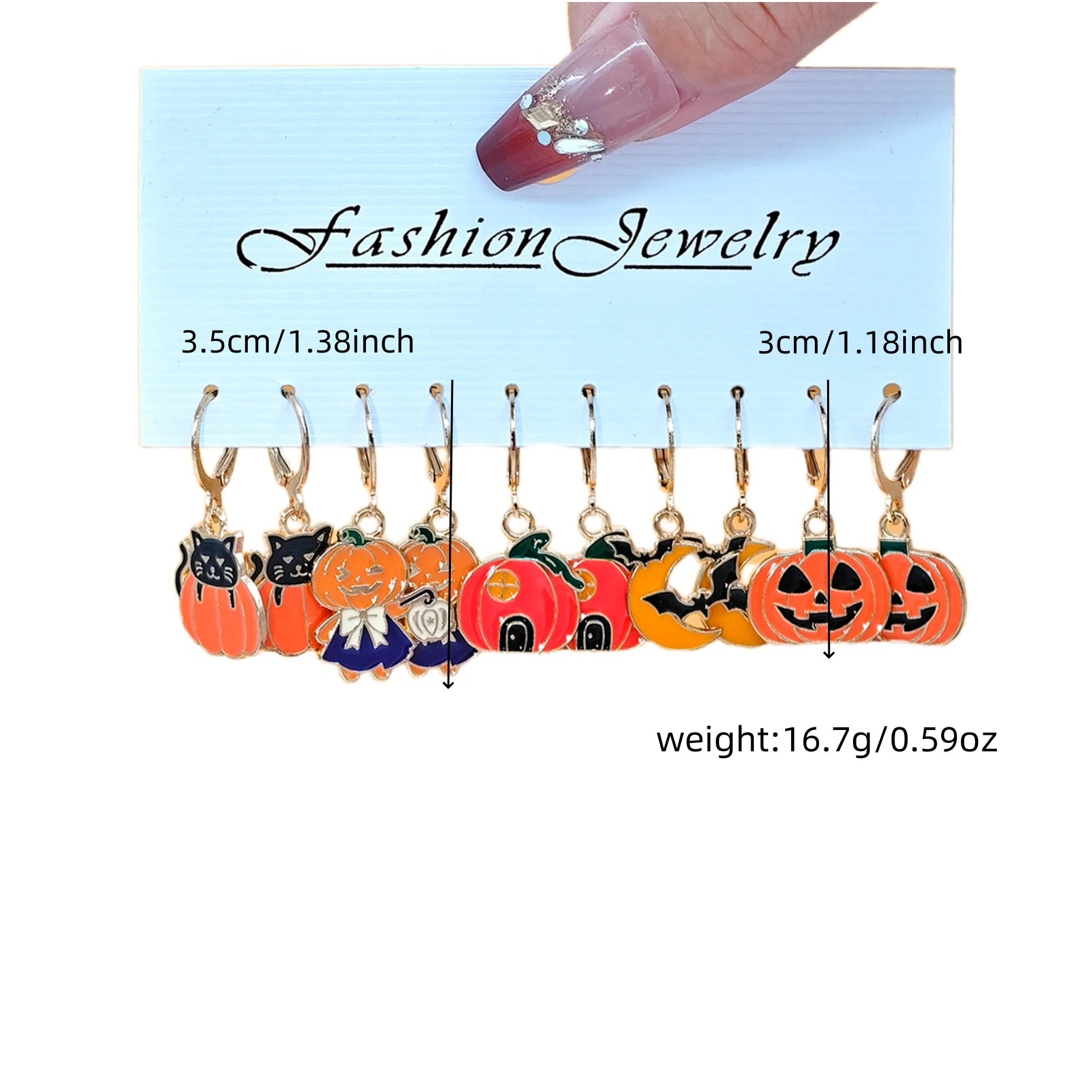 Cross border New Halloween Christmas Holiday Party Series Metal Oil Drop Earrings Set Cute Santa Gingerbread Man Pumpkin Head Ba