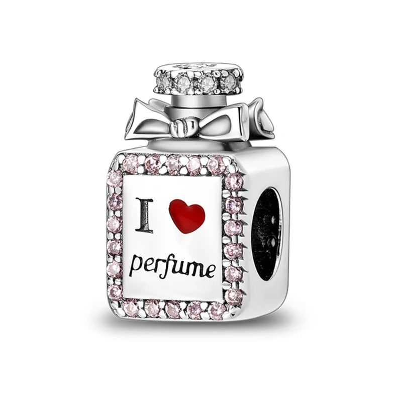 Hot Sale Charms Beads 925 Sterling Silver Pink Perfume Bottle Letter Luminous Firefly Tarot Card Beads Fit DIY Bracelets Jewelry - Madeinsea©
