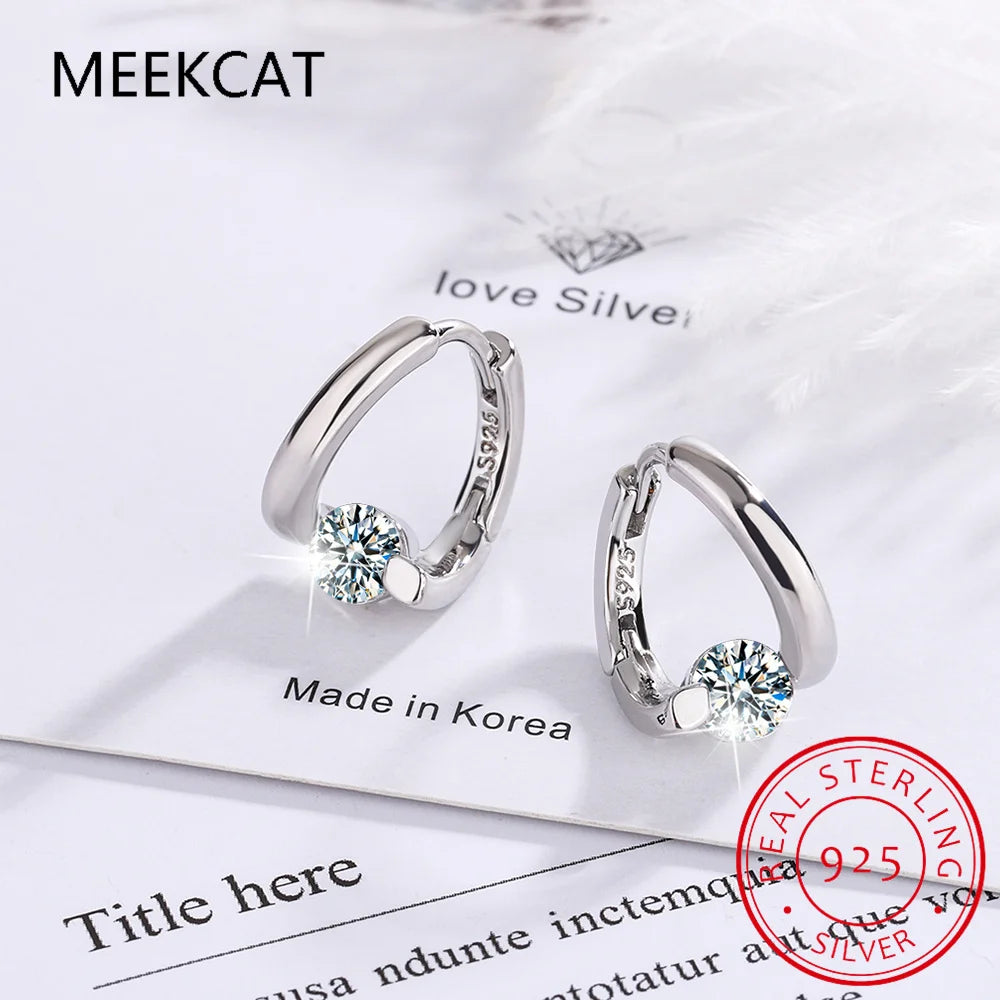 Solitaire 1ct D Moissanite Earrings for Women 2023 Diamond 925 Sterling Silver Hoop Earrings Drop Earrings Girls 14k Gold Plated