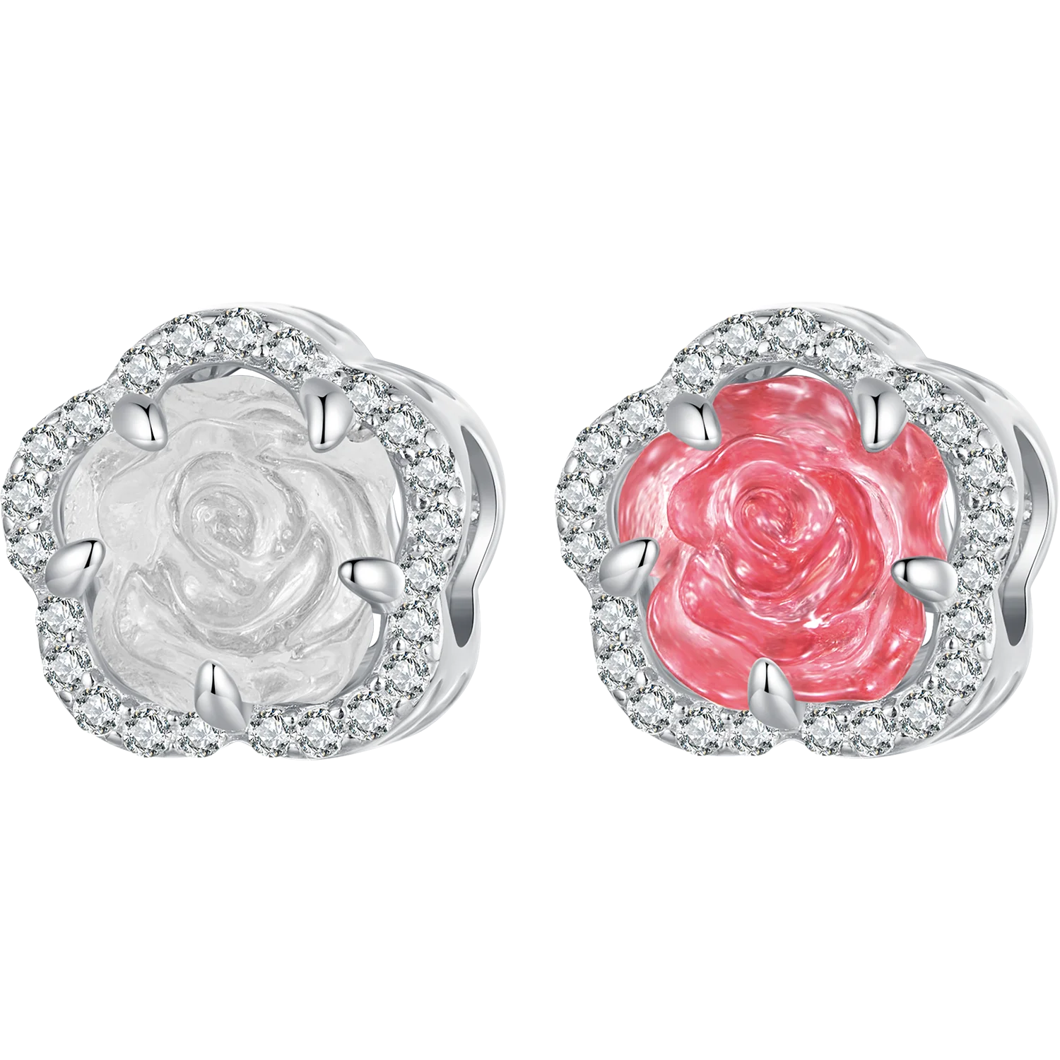 BISAER 925 Argent Sterling Petit Prince &amp; Rose Charm Perle Clochette Princesse Coeur Croix Coquillage Pendentif Fit DIY Bracelet Bijoux