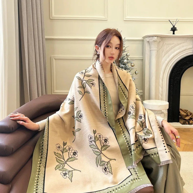 Print Cashmere Scarf Women Thick Warm Winter Blanket Brand Female Luxury Quality Shawl Wrap Bufanda 2025 Poncho Echarpe Pashmina