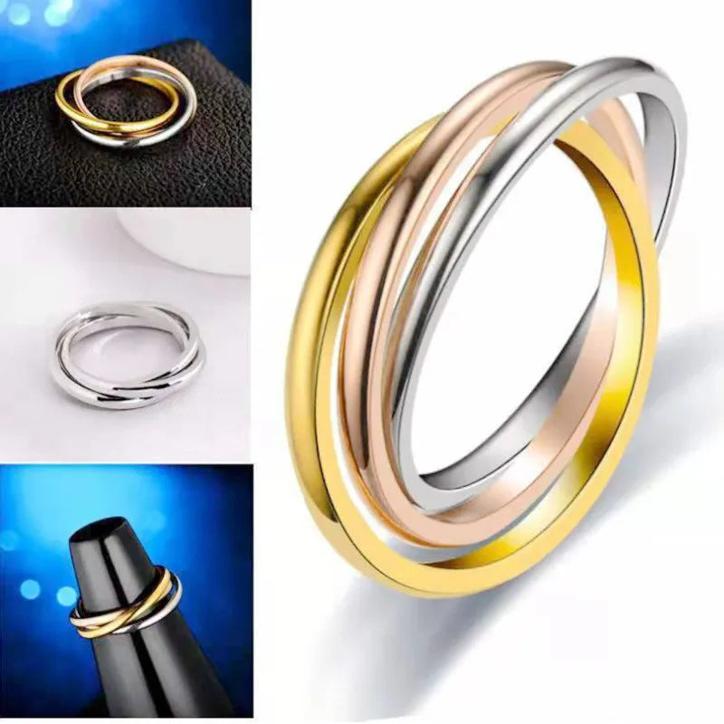 Silver Color Spinning Anxiety Rings for Men Women Star Moon Relaxing Ring 2025 Stainless Steel Anti Stress Rings Knuckle Jewelry