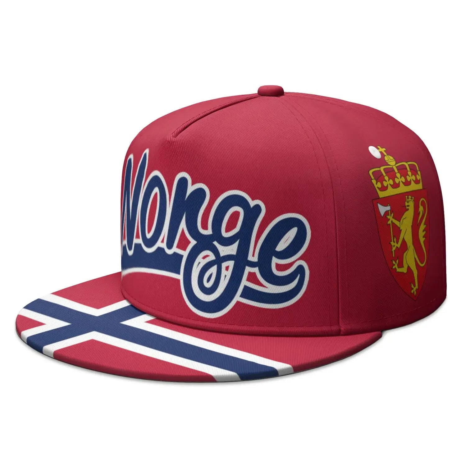 Norway Flat Brimmed Cap Custom Made Name Team Logo Hip-hop Hat Country Travel Norge Norwegian Nation Kingdom Flags Headgear