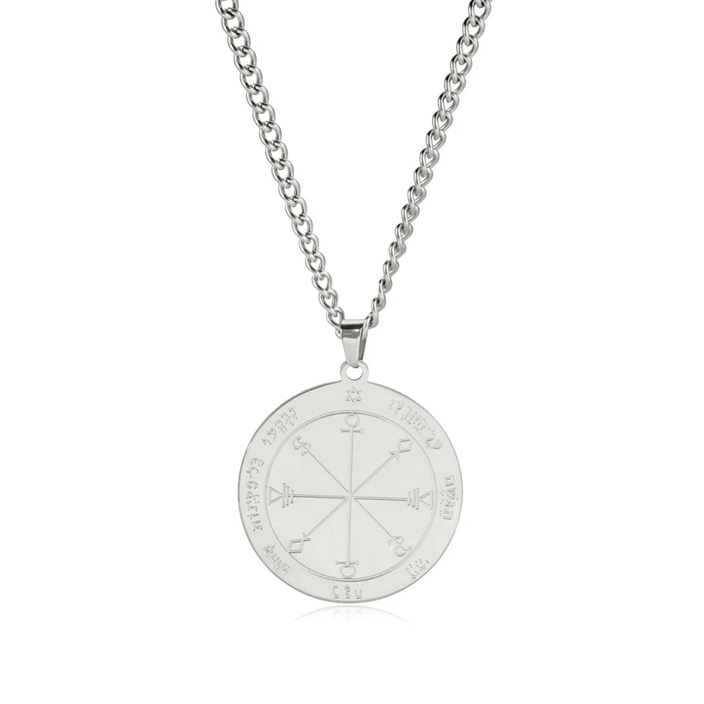 Schlüssel von Solomon Amulett Talisman Männer Halskette Erste Zweite Fünfte Siebte Pentagramm Der Jupiter Venus Mar Mond Halsketten Schmuck