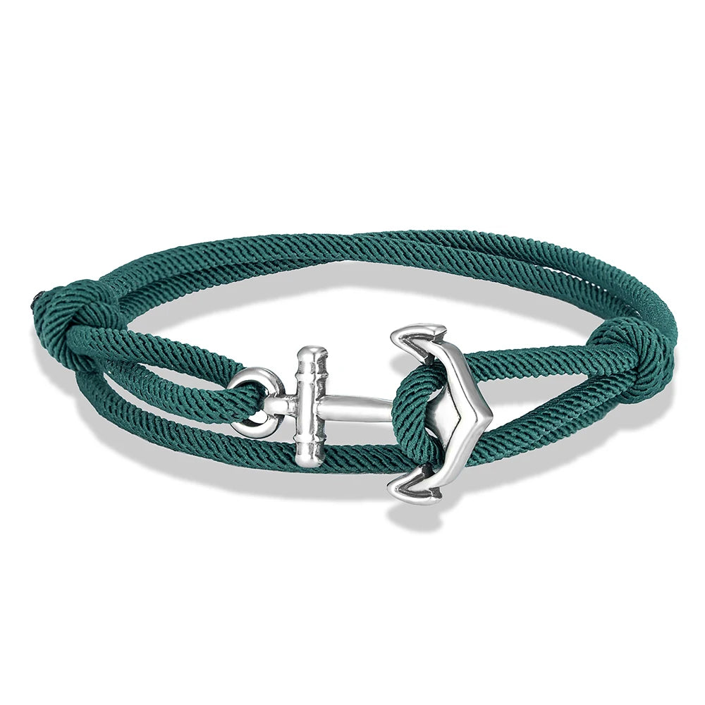 MKENDN Nautical Style Men Anchor Bracelet Handmade Adjustable Surfering Rope Braslet Unfading 3mm Thin String Braclet Homme