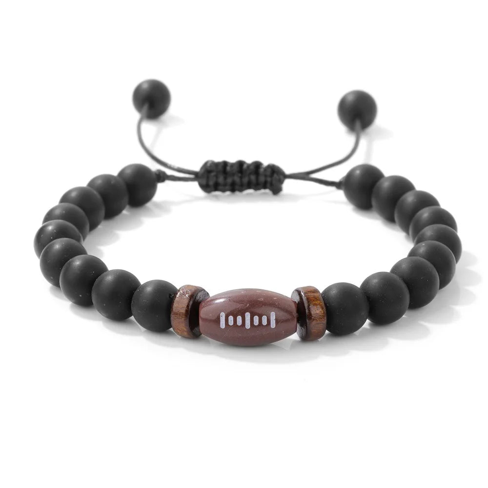 New Handmade Weaven Men Bracelet Adjustable Basketball Baseball Volleyball Rugby Sports Braclet Yoga Meditation Healing Braslet