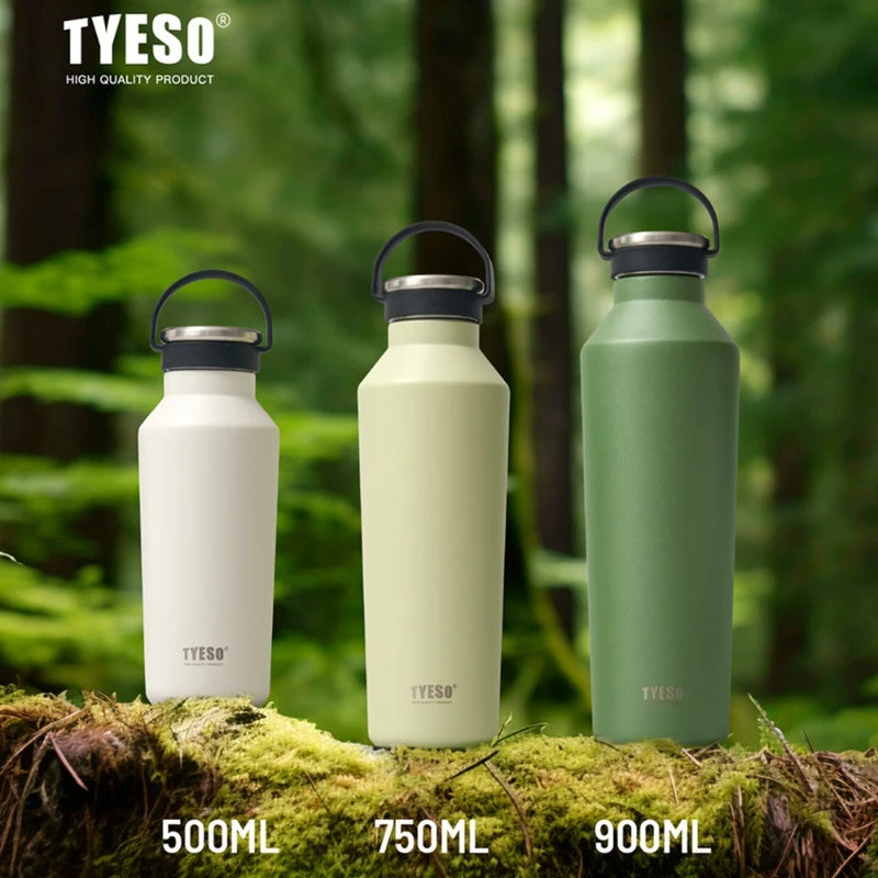 Tyeso Thermos Cup Stainless Steel Vacuum Water Bottle With handle Portable Leak-Proof for Sports Outdoo Insulated Cups Drinkware