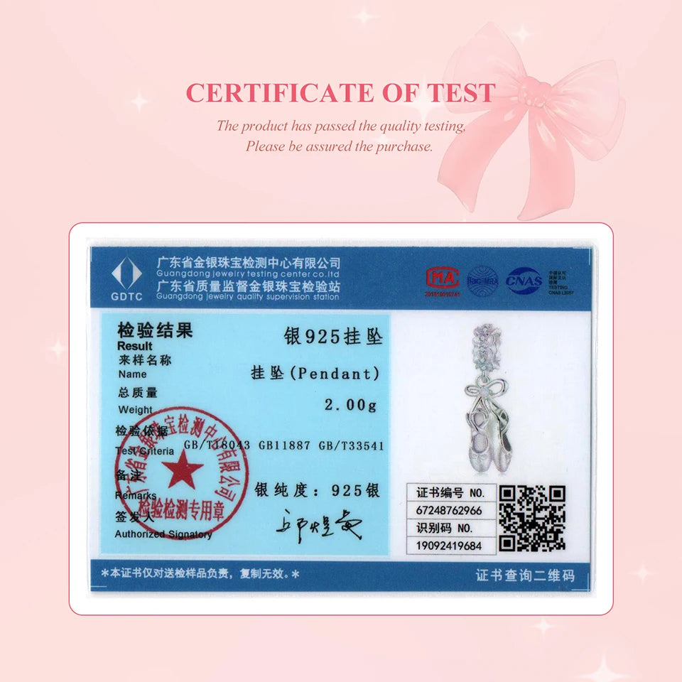 BAMOER Solid 925 Sterling Silver Ballet Shoe Charm Bead fit Original Bracelet & Necklaces Jewelry DIY bamoer Charm SCC2937