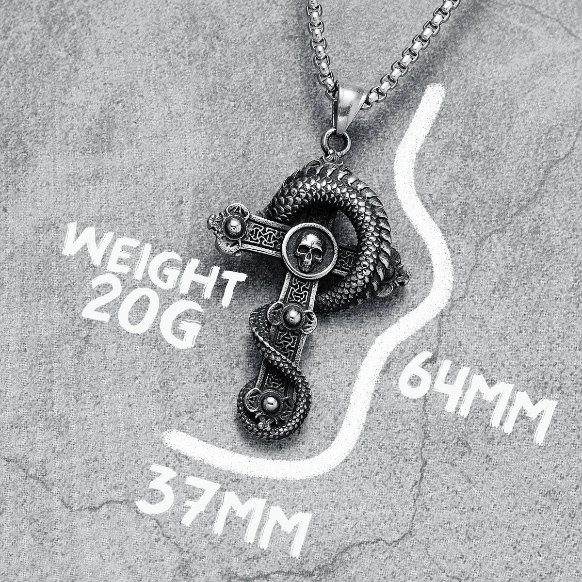 316L Edelstahl Kreuz Anhänger Drache Crucifixo Hotico Männer Halskette Kette Religion Rock Punk Rap für Biker Männer Schmuck Geschenk