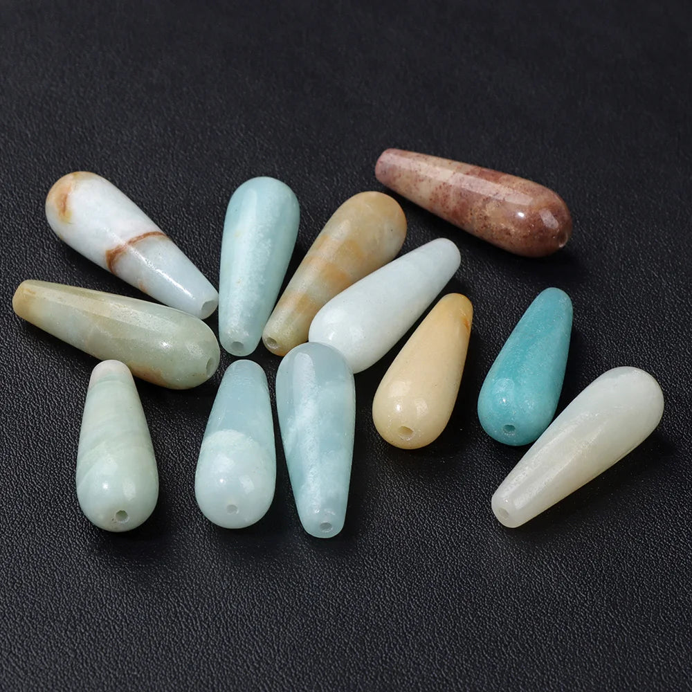 10x30mm Natural TearDrop Chalcedony Stone Beads Water Drop Jaspers Beads For DIY Jewelry Bracelet Earrings Accessori Wholesale