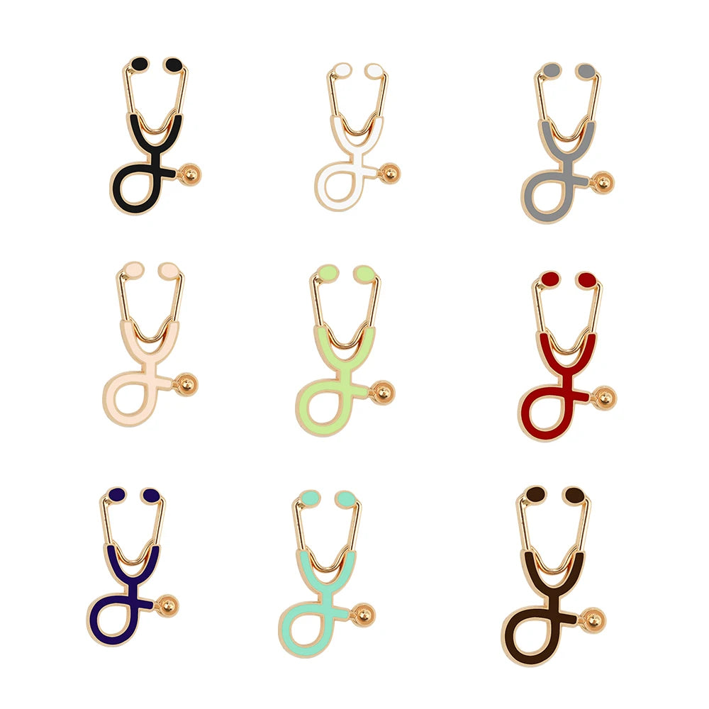 2-9Pcs/Set Cute Cartoon Tooth Brooch Doctor Nurse Mini Stethoscope Thermometer Enamel Pins Lapel Pin Badge Jewelry Gift Dentist