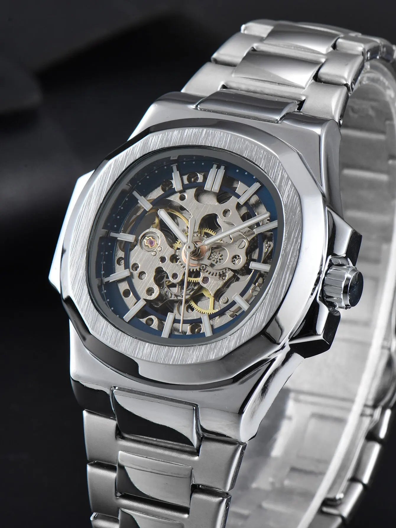 LONGLUX HOT SALE automatic mechanical men watch wholesale no logo waterproof skeleton business  stainless steel gift watch - Madeinsea©