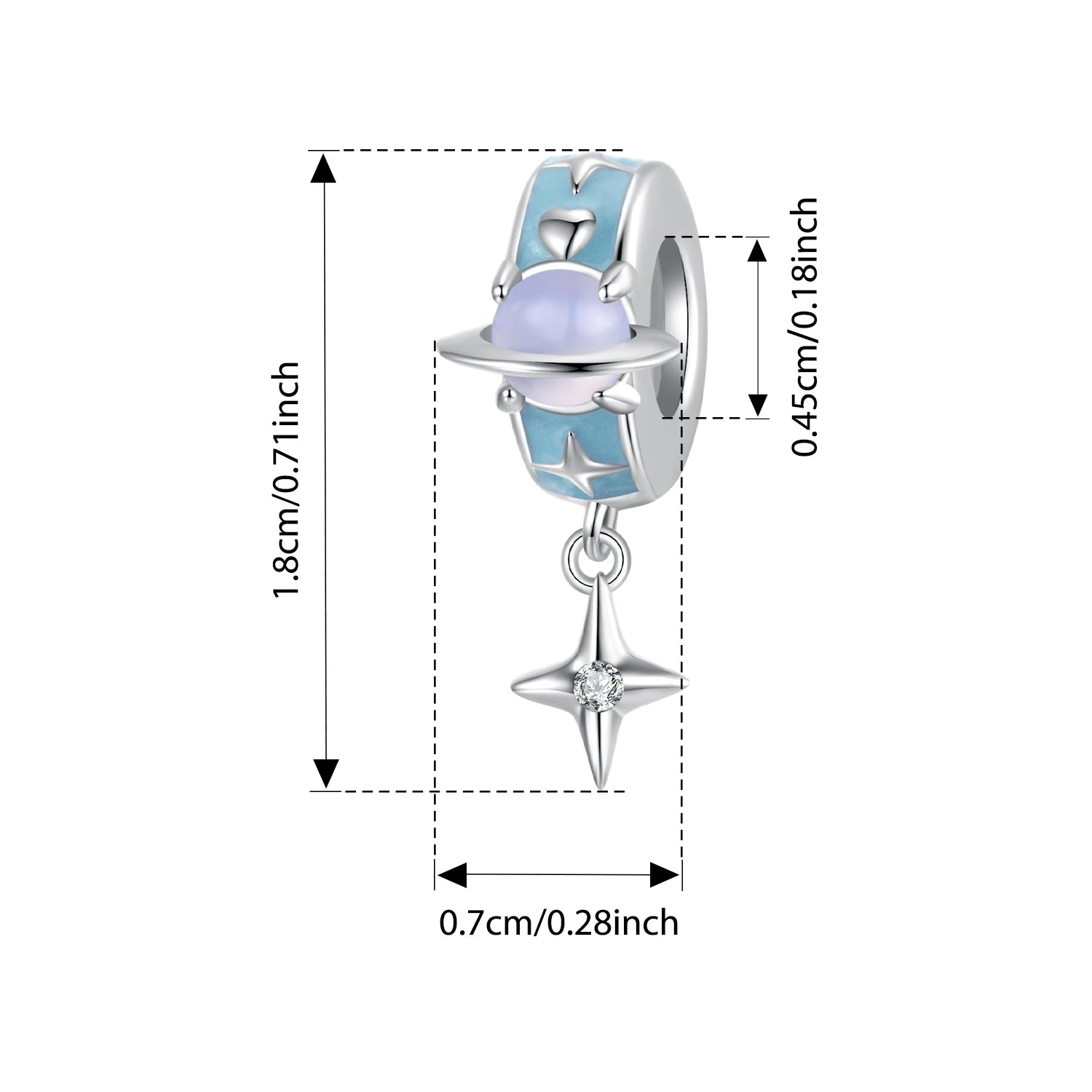 BISAER 925 Sterling Silver Blue Ocean Charm Bead Shell Starfish Turtle Pendant Fit Women DIY Bracelet Fine Jewelry Vacation Gift