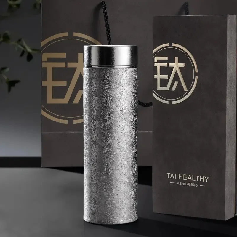 500ML Pure Titanium Thermal Mug Double Wall Vacuum Large Capacity Insulated Cup Office Home Tumbler Outdoor Water Bottle Gifts