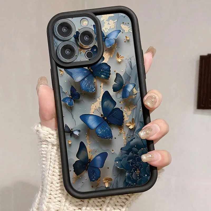 Phone Case For Xiaomi Redmi Note 14 13 12 12S 11 10 Pro 12C 13C 14C 11s 10s Plus 4G 5G Glow In The Dark Butterfly Design Cover