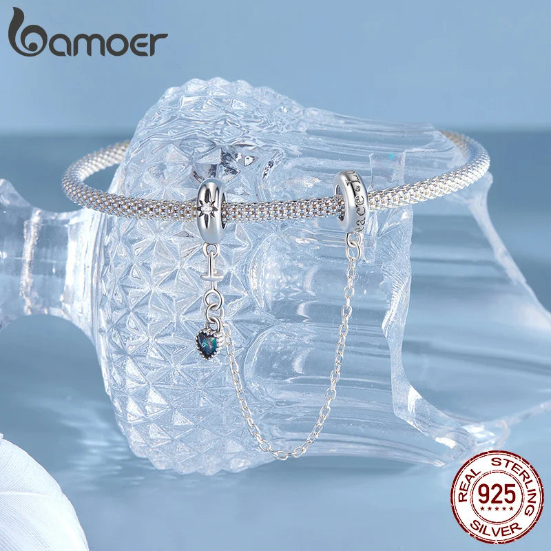 BAMOER Anti-Kriegs-Serie, 925er Sterlingsilber, Charm-Perle „Friedenstaube und Liebesherz“, passend für originale Armbänder, DIY-Charm zur Schmuckherstellung