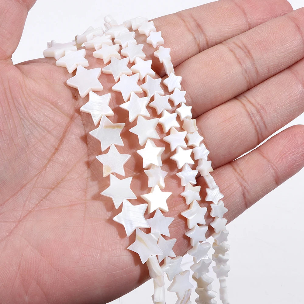 100% Natural Shell Beads White Mother Of Pearl Heart Oval Star Butterfly Irregular Shape Charms Bead For Jewelry Making DIY 15"