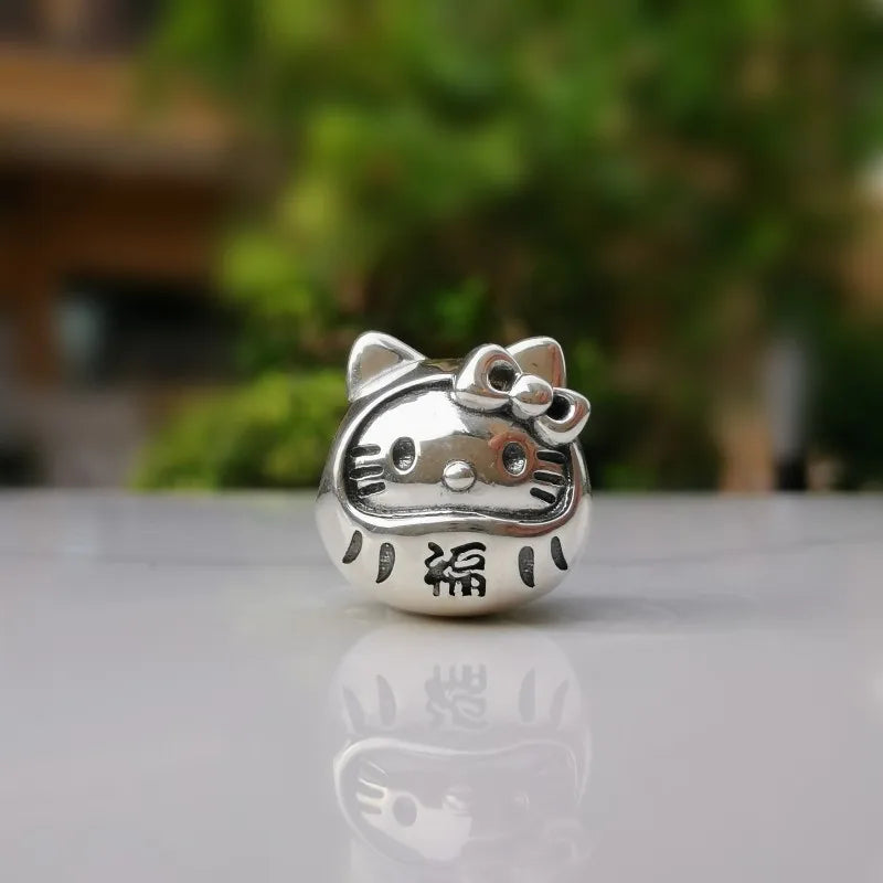 2025 New Miniso Disney Sanrio Beads 925 Silver Stitch Hello Kitty Kuromi Charm Fit Original Bracelet Women DIY Pendant Jewelry