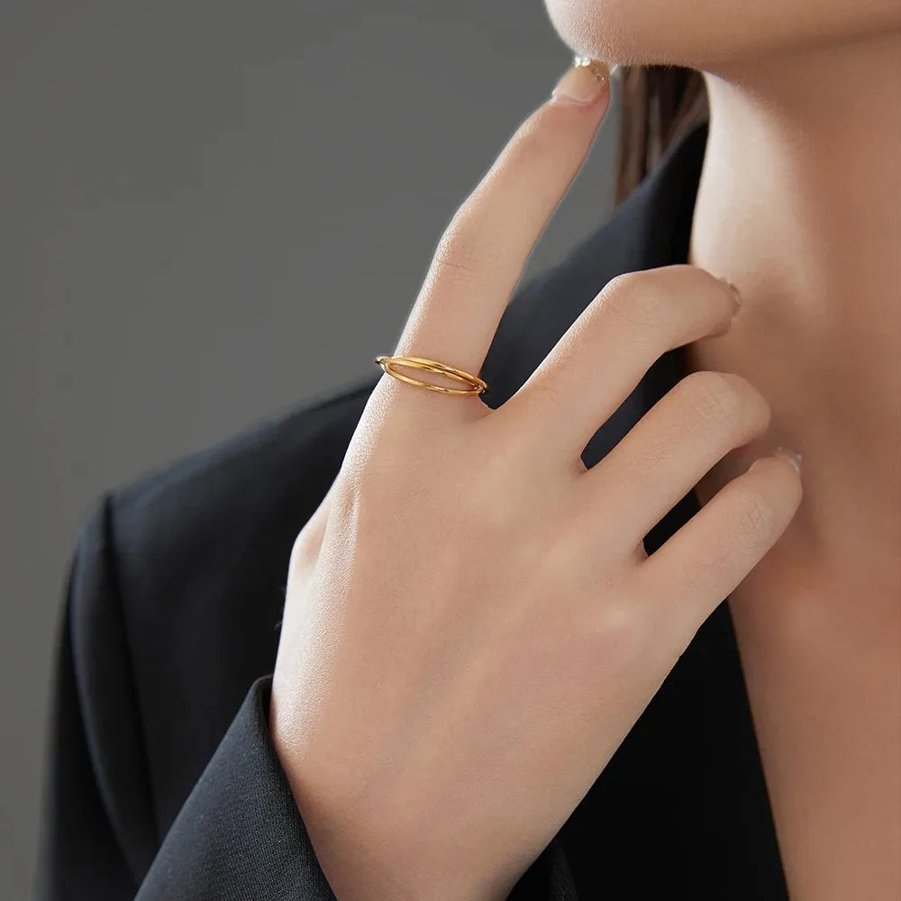 Fashion 3 Finger Ring Sets For Women Stainless Steel Wedding Engagement Rings for Couples Personalized Jewelry Wholesale