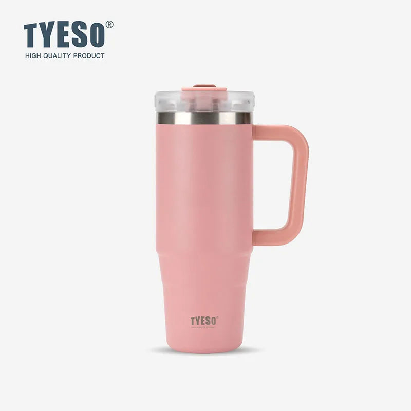 Tyeso Stainless Steel Vacuum Flask Double Wall Insulated Thermos Bottle Hot/Cold Travel Mug Leak-Proof Car Coffee Water Bottle