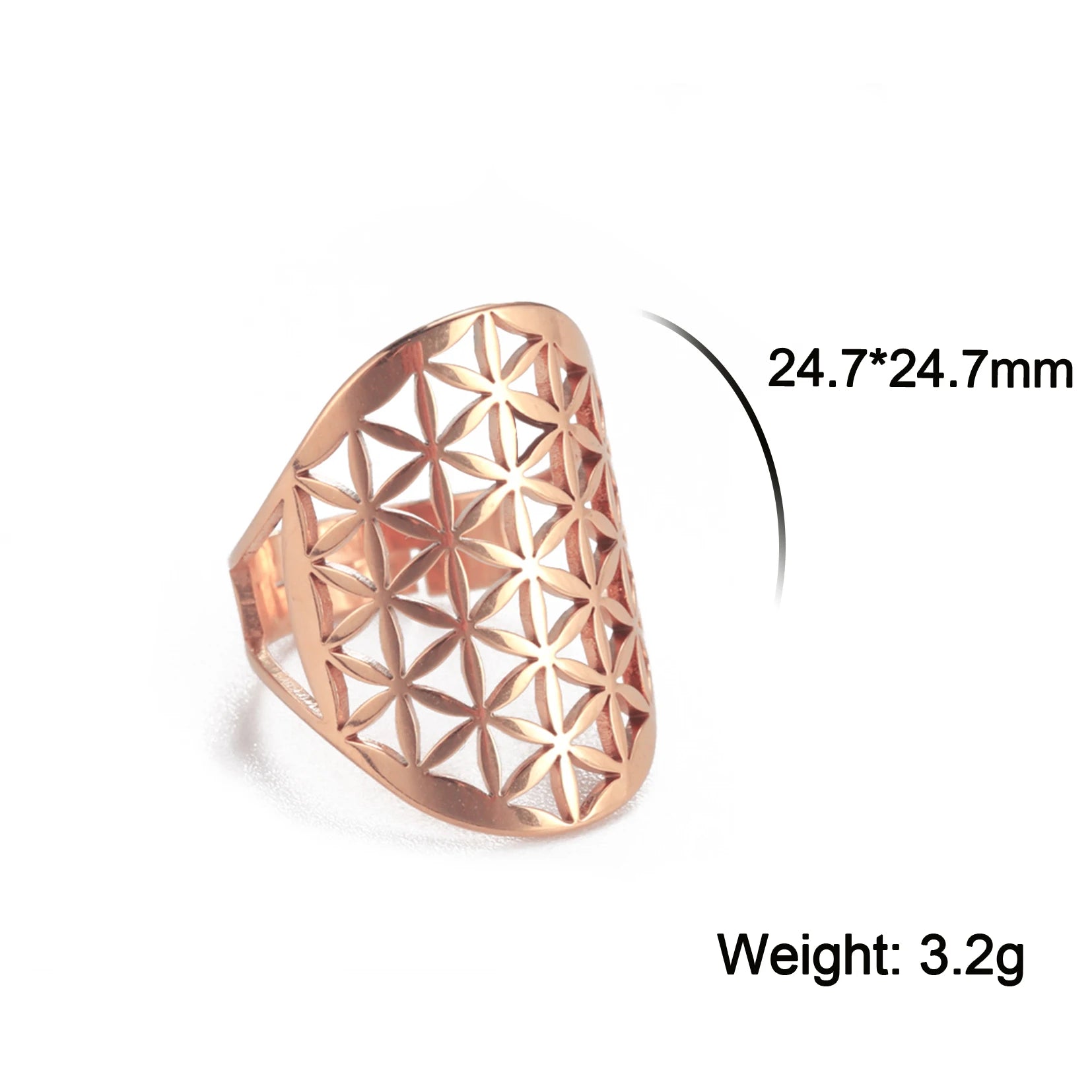 Unift Scared Geometry Flower of Life Ring Adjustable Stainless Steel Ring Men Women Accessories Vintage Filigree Viking Jewelry - Madeinsea©