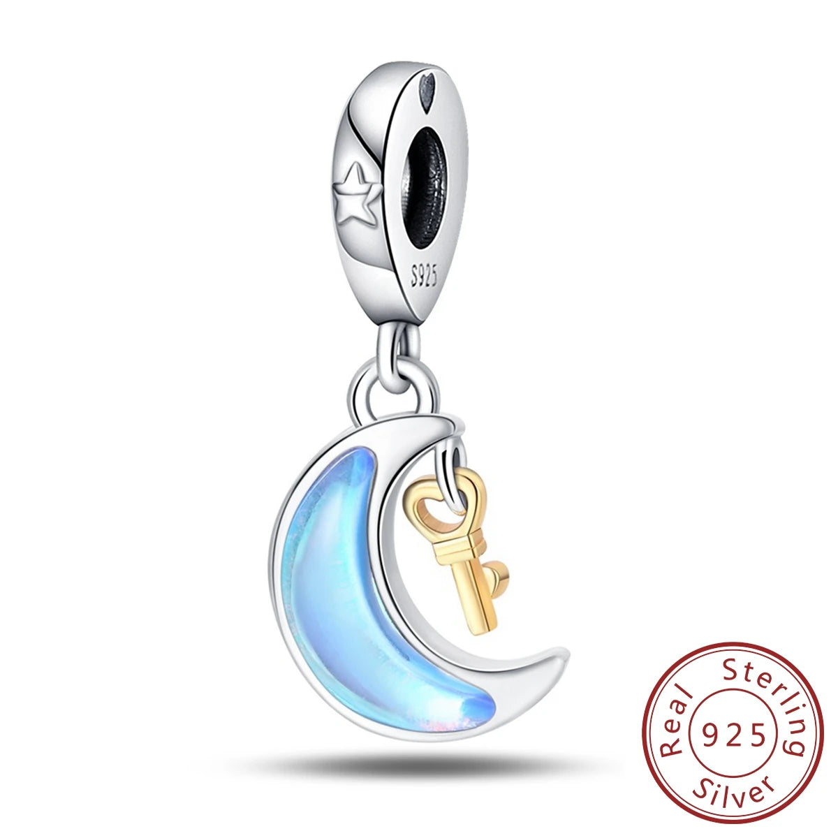 100% Real 925 Sterling Silver Charms Beads Stars Moon Pendant Fit Original Charms Bracelets Bangle DIY Jewelry Gifts