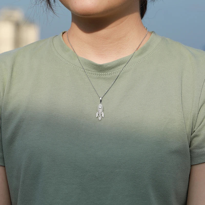 Top Quality Unisex Moissanite Star Pendant Necklace 925 Fashion For Women Hip Hop Jewelry