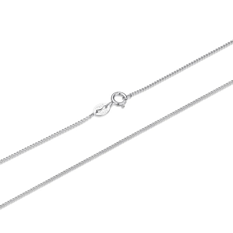 WOSTU  925 Sterling Silver 18K Gold Chain Necklace for Women Girls, 1.2mm Side Chain Super Thin & Strong Necklace Chain