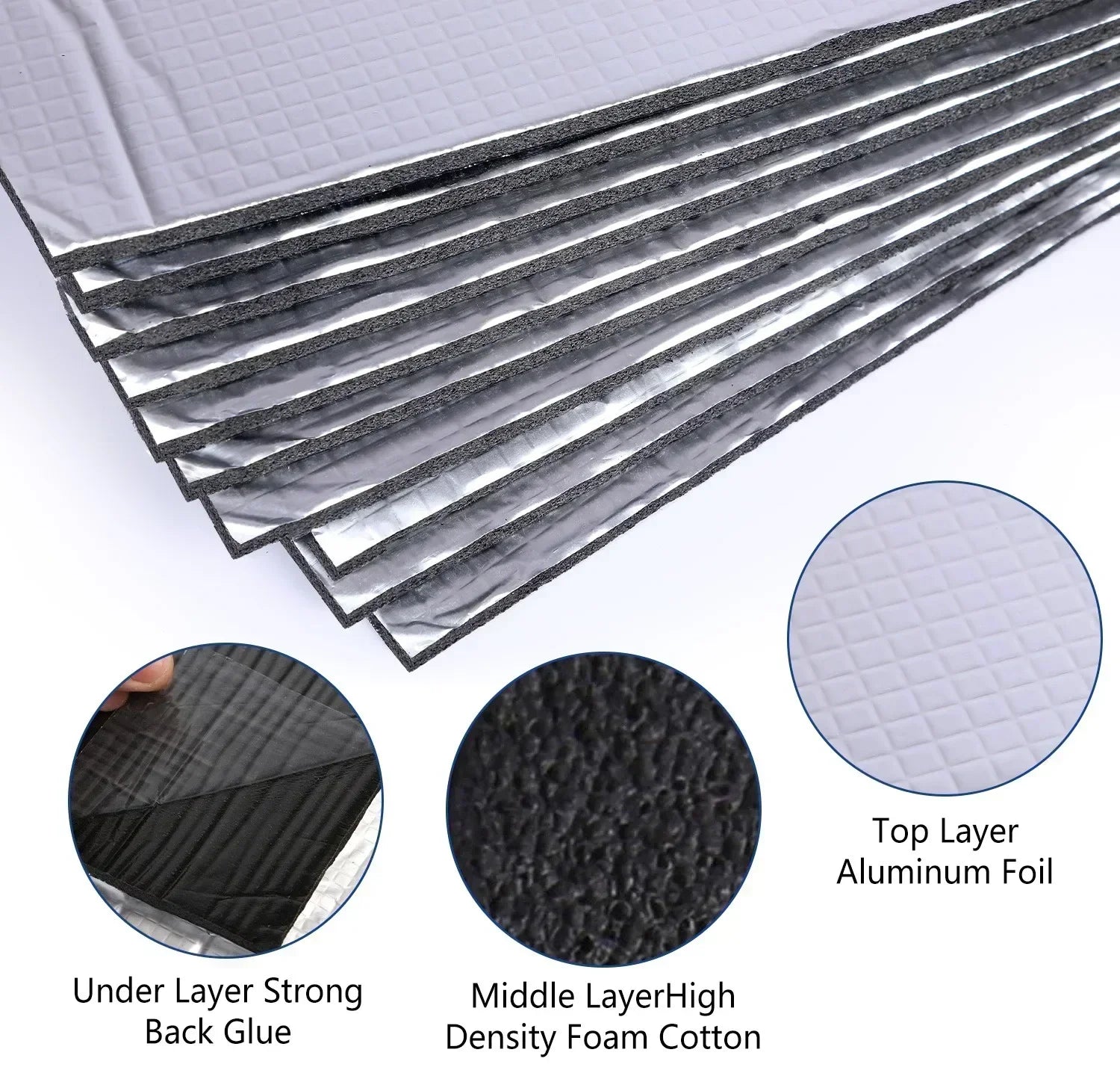 Thick Aluminum Fiber Muffler Cotton Car Auto Fender Heat Sound Deadener Insulation Mat Sound Proofing Mat Pad 20X500cm for Car - Madeinsea©