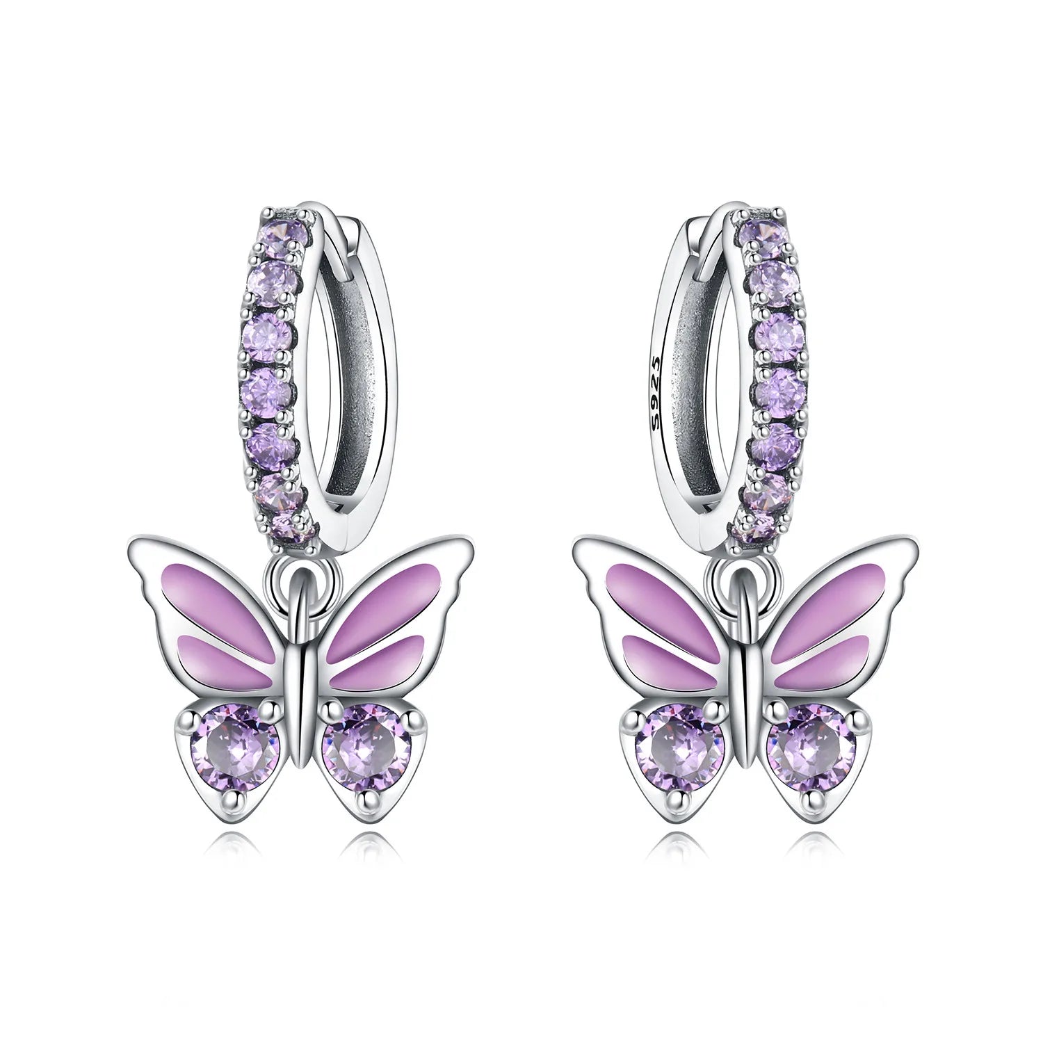 PANPOKI 925 Sterling Silver Purple Zircon Candy Earrings Original Jewelry Drop Earrings Jewelry Party Anniversary Gifts