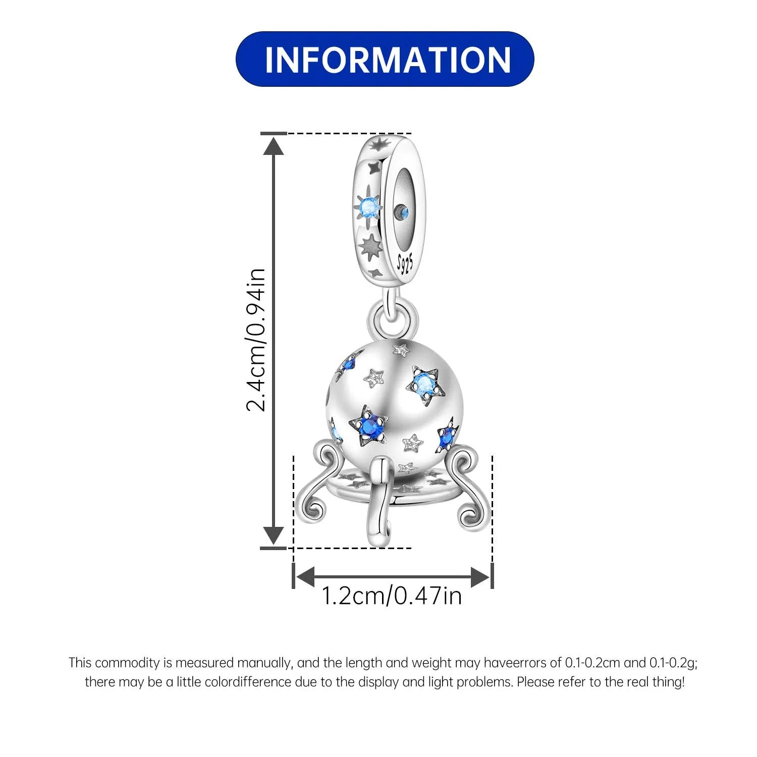 PANPOKI 925 Sterling Silver Magic Ball Pendant Beads Original Pendants Bracelet Charm Jewelry Party DIY Trendy Gifts