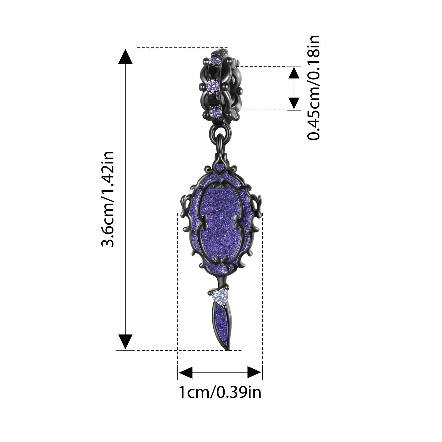 WOSTU 925 Sterling Silver Magic Castle Pendant Dark Purple Beads Fit Original Bracelet for Women DIY Punk Gift Fairy Tale Girls