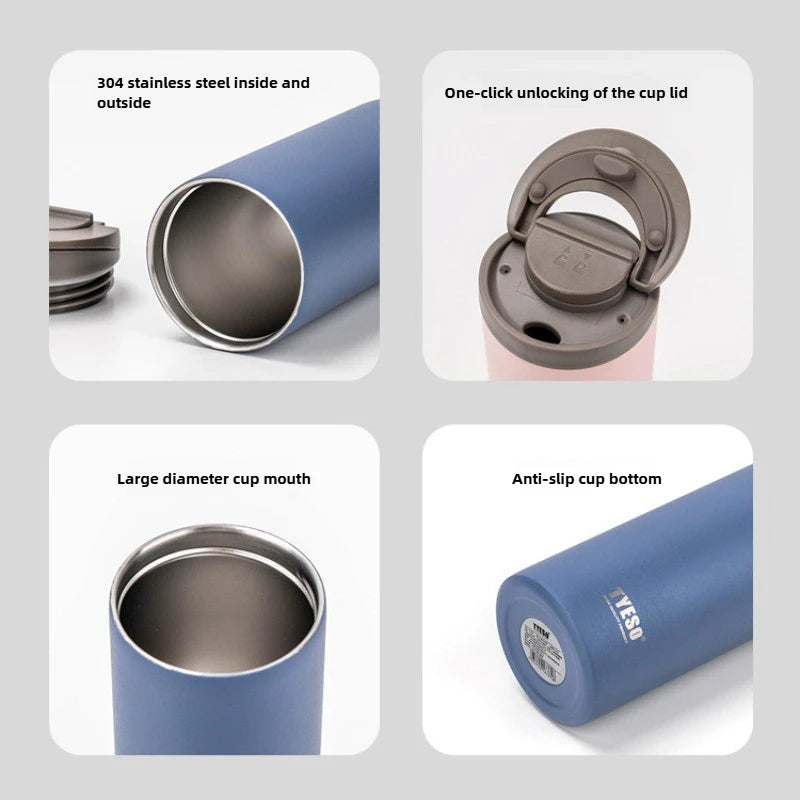 Tyeso 360ml/500ml Stainless Steel Vacuum Travel Mug Leak-Proof Car Coffee Cup Insulated Thermos Portable Water Bottle