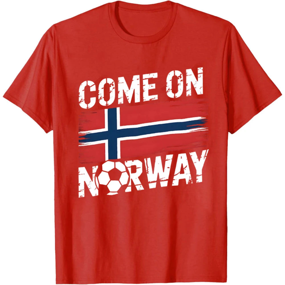 Come on Norway Supporter Football Fan Mens T-Shirt Tee Gift Top - Picture 1 of 2