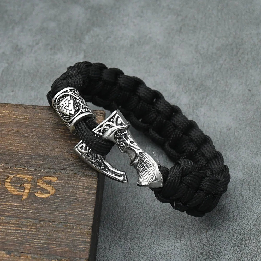 Bracelets de perles de la Trinité avec runes vikings nordiques pour hommes, marteau Mjolnir, paracorde, hache slave Perun, bracelet amulette, bijoux faits à la main pour hommes