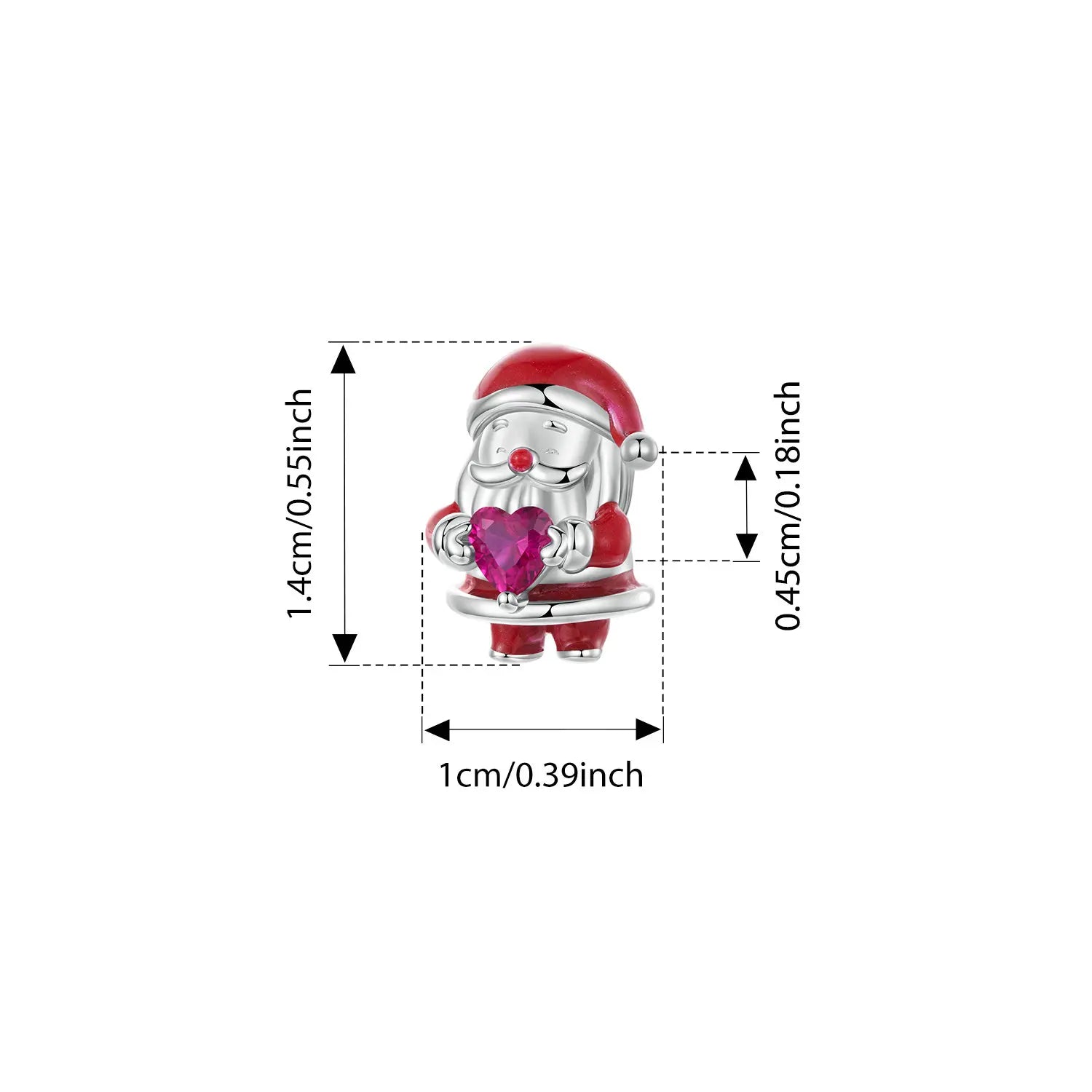 Bamoer 925 Sterling Silver Christmas Charm for Bracelet Santa Claus Snowman Reindeer Apple Pendant Beads Gift for Women Friends