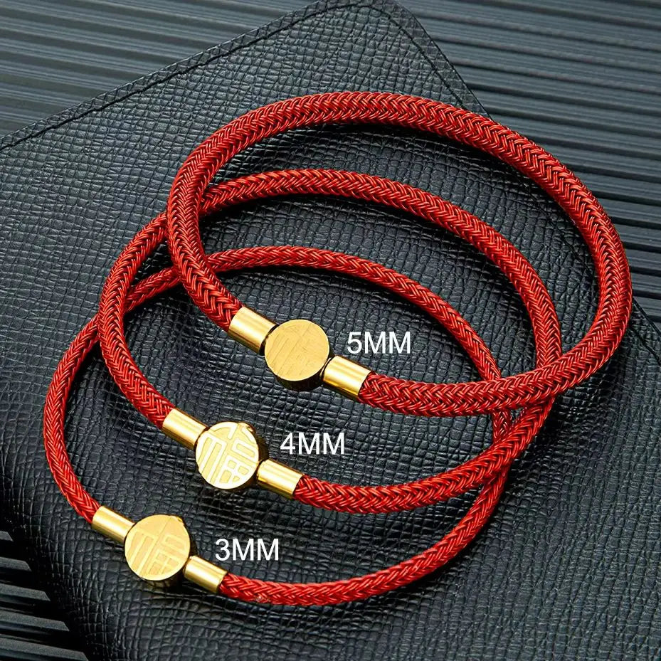 MKENDN Minimalist Non-fading Steel Wire Rope Bracelet Men Women Lucky Red Bracelet 316L Clasp Classic Cuff Charm Bracelet Gifts