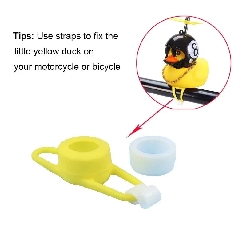 Broken Wind Rubber Duck With Helmet Pendant Black/Yellow Duck Road Bike Motor Helmet Riding Bicycle Accessories Car Decoration - Madeinsea©