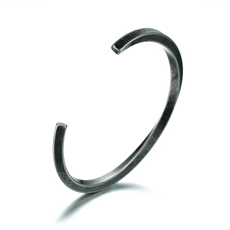 MKENDN Punk Black Gold Silver Color Twist Cuff Bangles High Polished Stainless Steel Couple Bracelets for Men Women Jeweley Gift