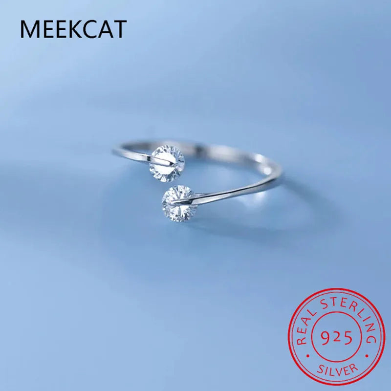 2024 New Real 925 Sterling Silver D Color Moissanite Finger Rings Trendy Adjustable Ring For Women Wedding Fine Jewelry