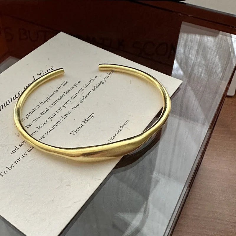 Bracelet en métal 100 % argent sterling 925 massif pour femmes et hommes, style vintage, fait à la main, simple, en or, cadeau d'anniversaire, S-B451