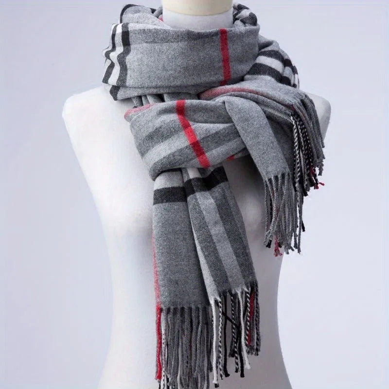 Unisex Winter Thermal Thick Scarf Fleece Lined Neck Warmer for Men Women Windproof Outdoor Accessory Decorate The Gift